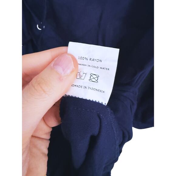 Tuckernuck Faithfull The Brand Navy Lace-Up Midi Dress 2 Boho Western Academia - Picture 7 of 8